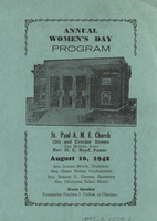 Program, Annual Women's Day Program, St. Paul A.M.E. Church, Des Moines, August 16, 1942
