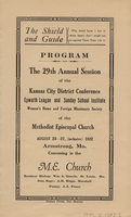 Program, The Shield And Guide, The 29Th Annual Session Of The Kansas City District Conference, Epworth League And Sunday School Institute, Woman's Home And Foreign Missionary Society Of The Methodist Episcopal Church, August 23-27, 1922, Armstrong, Mo., M.E. Church
