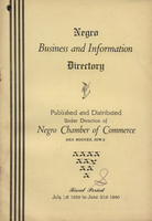 Directory, Negro Business And Information Directory, Des Moines, 1939-1940